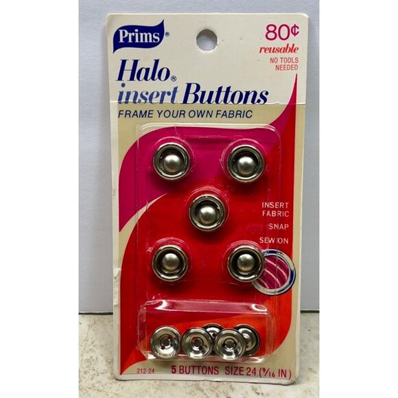 Prims Halo Insert Buttons Size 24 (9/16 In) Button Covers Reusable Sew On Snap - Picture 6 of 6